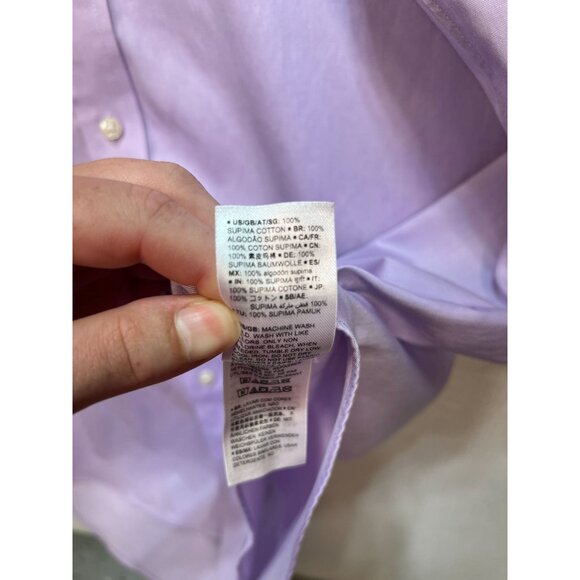Buttoned Down Men's Dress Shirt Lightweight Size 19 Light Purple Long Sleeve - Picture 5 of 11
